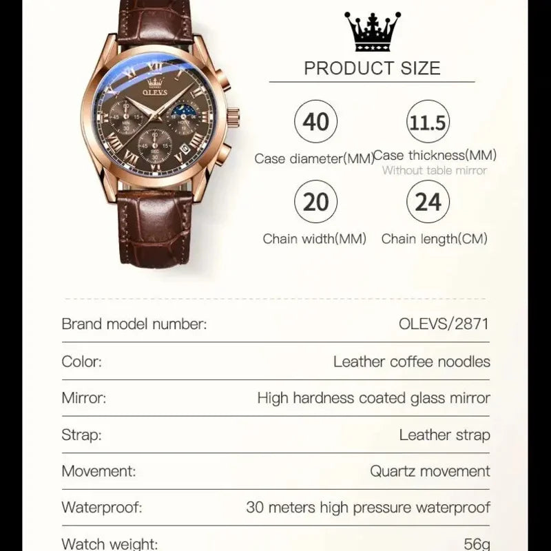 Relógio OLEVS Multifunctional Luminous Luxury