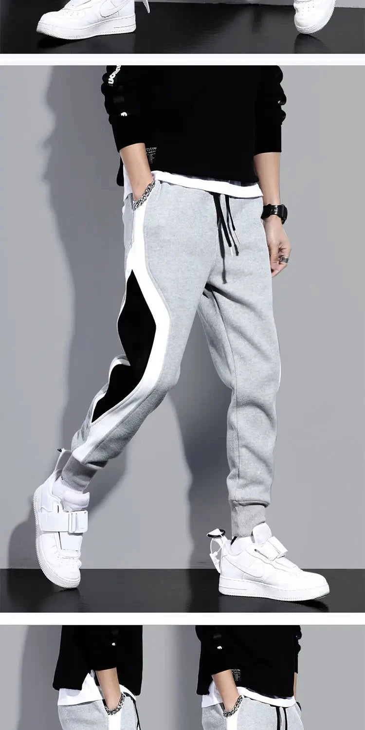 Calça Moleton Masculina com patchwork esportivo