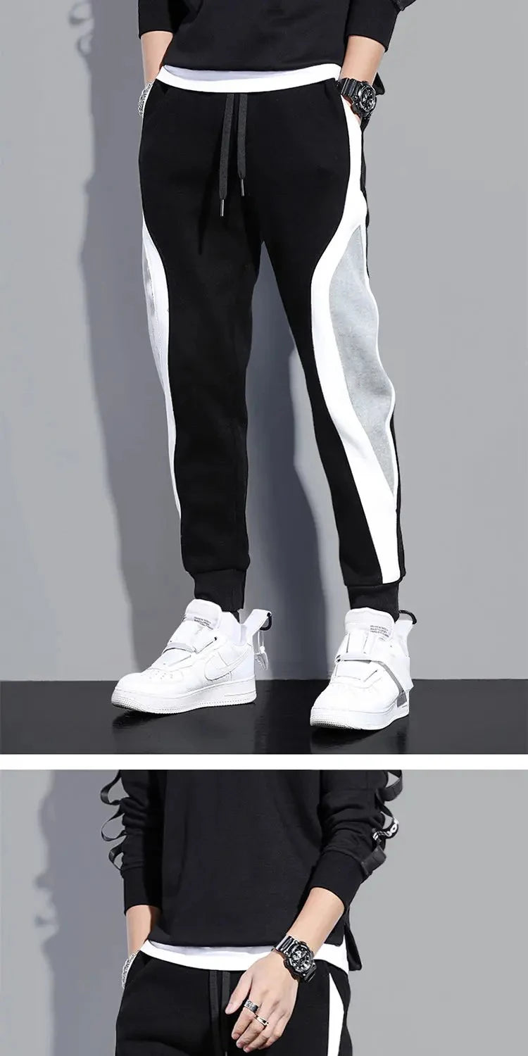 Calça Moleton Masculina com patchwork esportivo