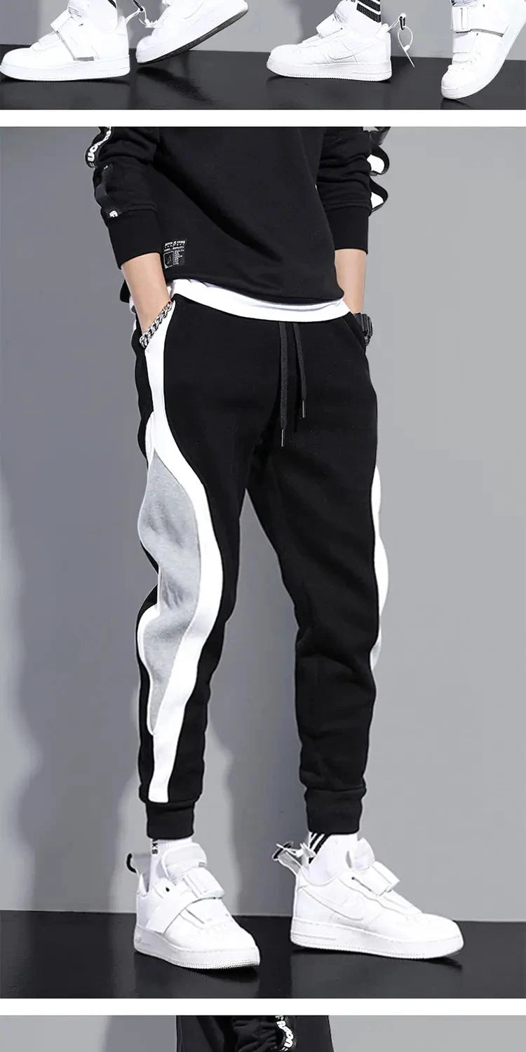 Calça Moleton Masculina com patchwork esportivo