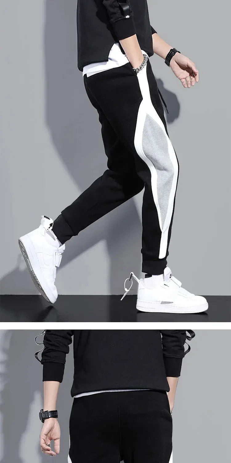 Calça Moleton Masculina com patchwork esportivo