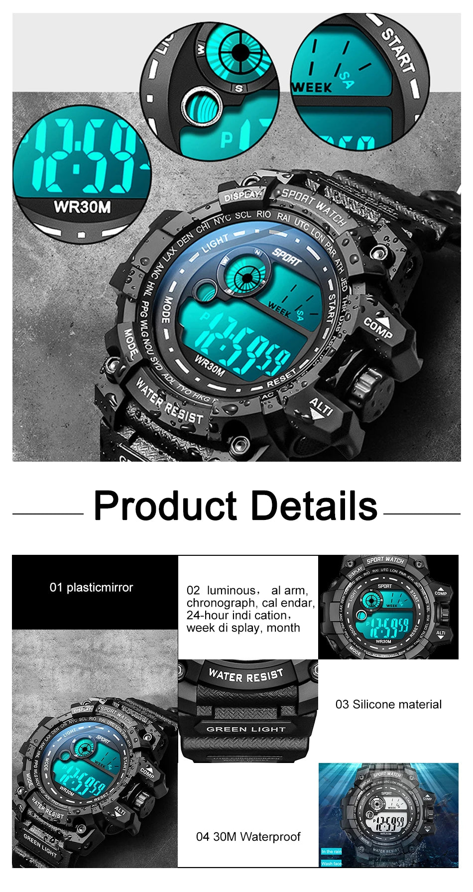 Relógio SportWatch Digital Army Military