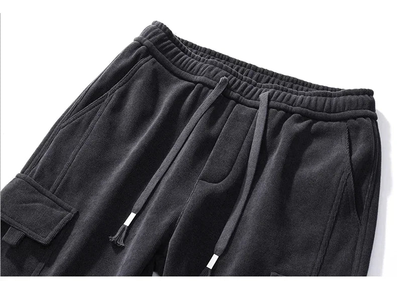 Calça Jogger casual de cintura elástica masculina, harém, correndo, longa, elástica, novo estilo, primavera, outono, com cordão reto