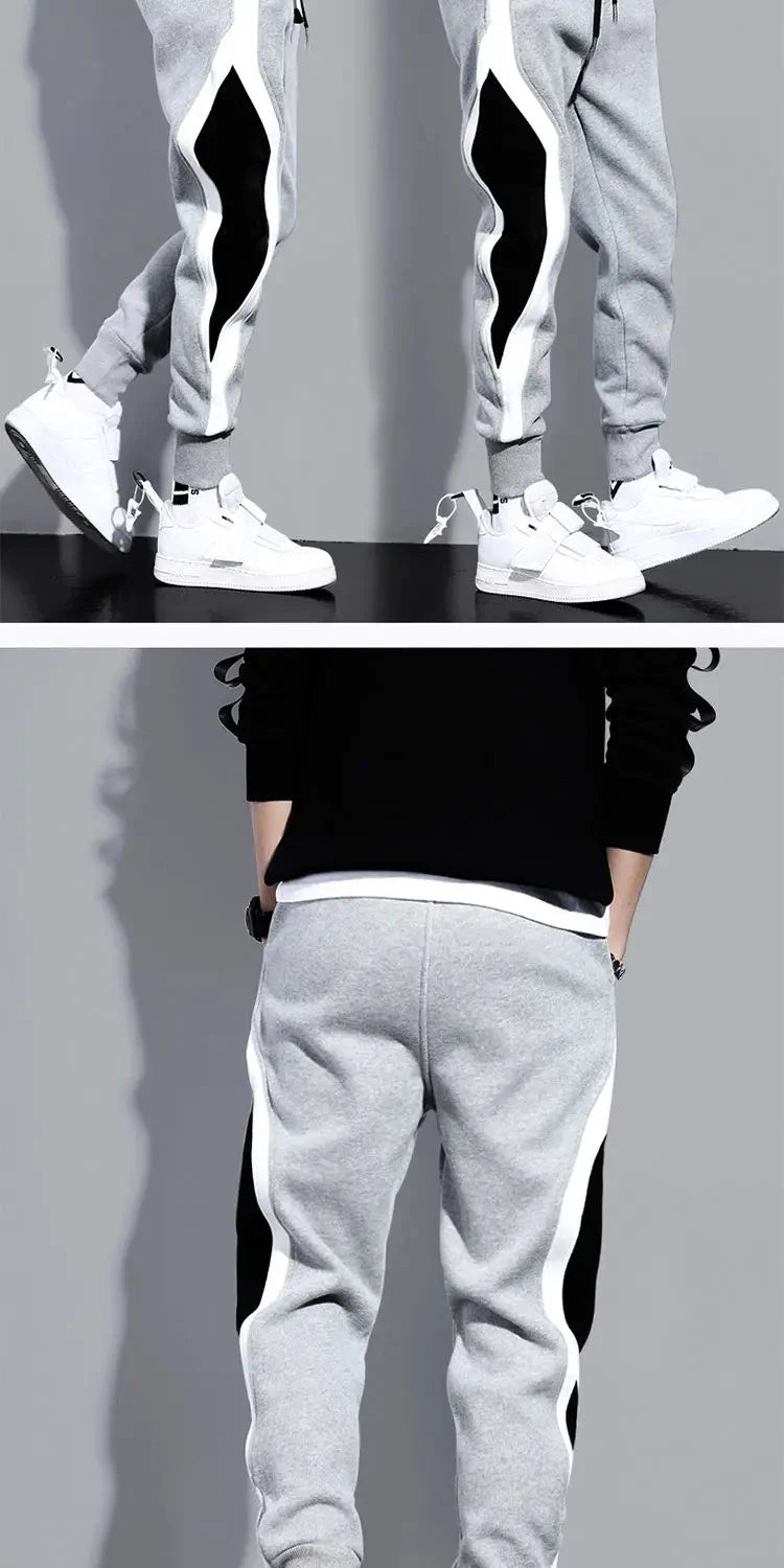 Calça Moleton Masculina com patchwork esportivo