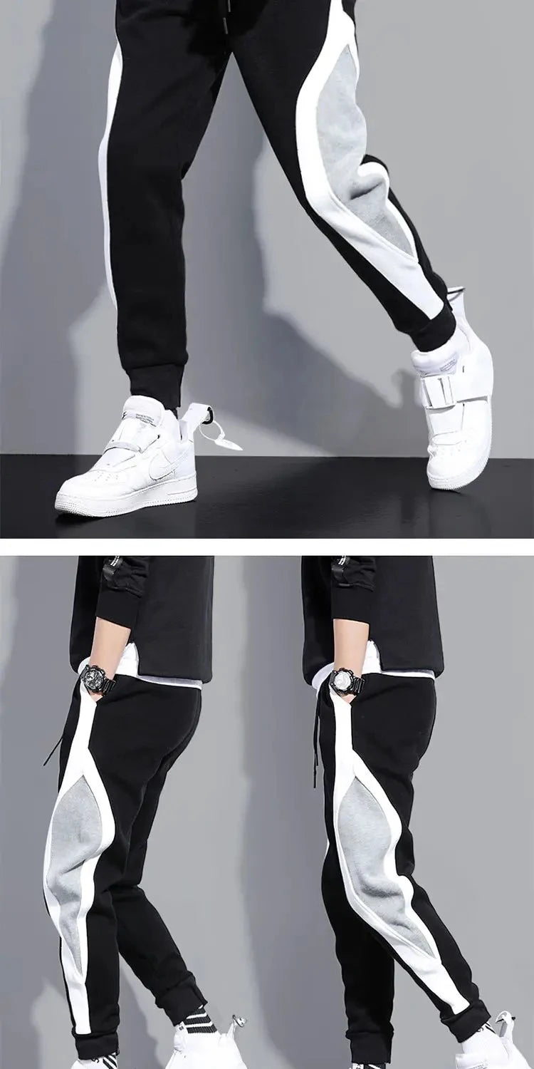 Calça Moleton Masculina com patchwork esportivo