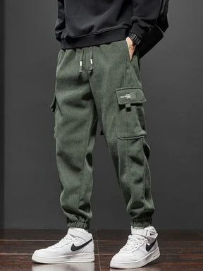 Calça Jogger casual de cintura elástica masculina, harém, correndo, longa, elástica, novo estilo, primavera, outono, com cordão reto
