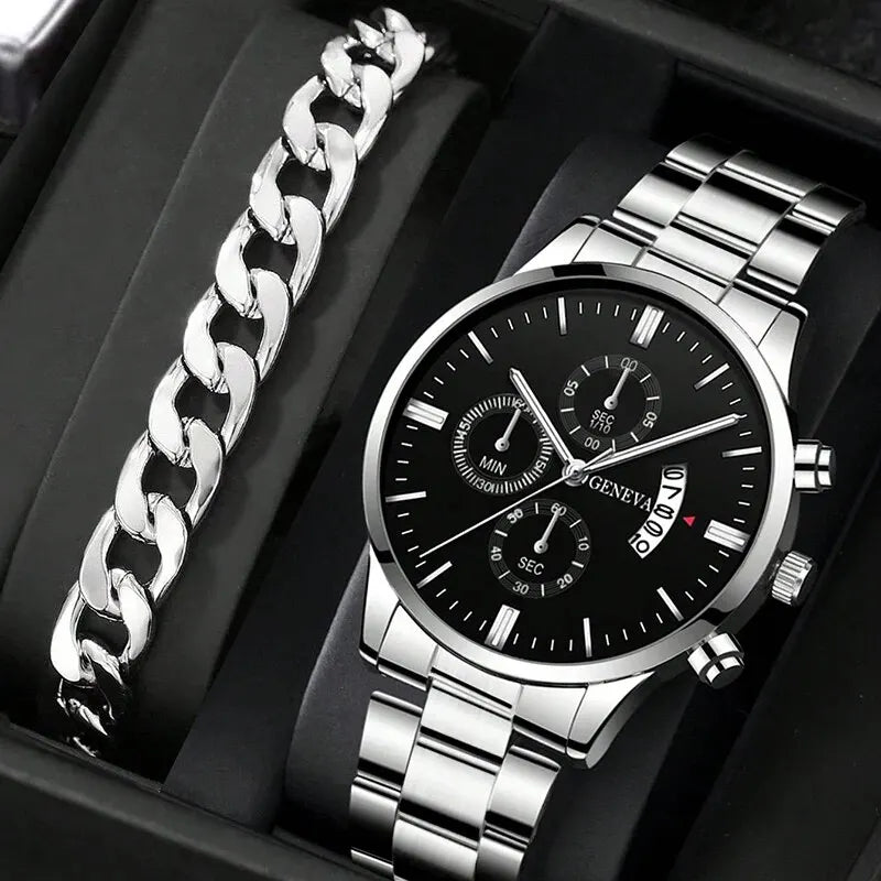 Relógio Deyros de Luxo Calendário Quartzo Pulseira