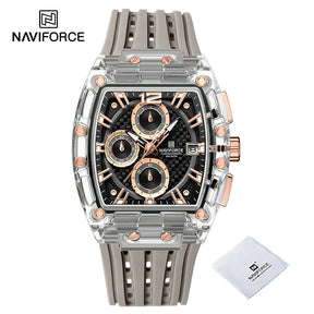 Relógio Naviforce multifuncional de quartzo moda esportes cronógrafo 5atm a prova d'água