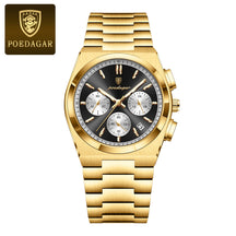 Relógio Poedagar luxo quartzo esporte militar  à prova d'água luminoso aço inoxidável
