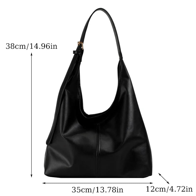 Bolsa de ombro feminina retro simples grande