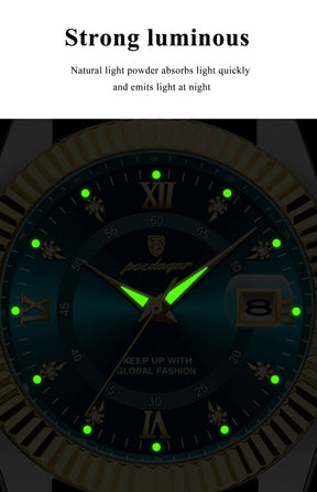Relógio Poedagar luxo esporte à prova água luminosa quartzo aço inoxidável