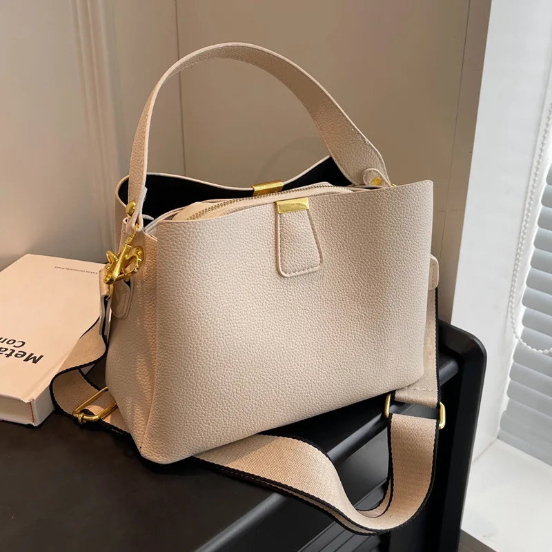 Bolsa moderna, estilo ocidental e sofisticado, versátil no verão, bolsa balde crossbody