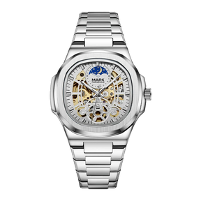 Relógio Tourbillon esqueleto luxo automático  quadrado à prova d'água