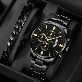 Relógio Deyros de Luxo Calendário Quartzo Pulseira