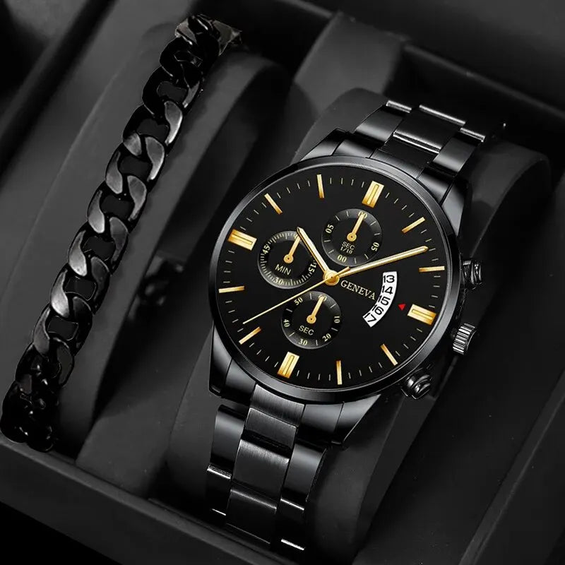Relógio Deyros de Luxo Calendário Quartzo Pulseira