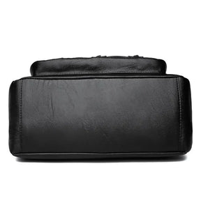 Bolsa feminina multicamadas de couro crossbody