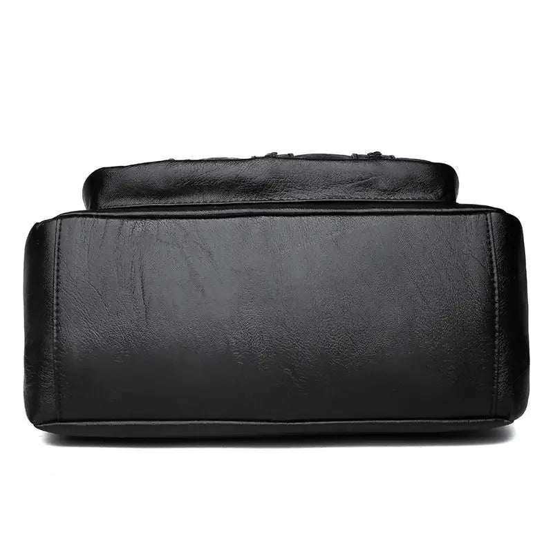 Bolsa feminina multicamadas de couro crossbody