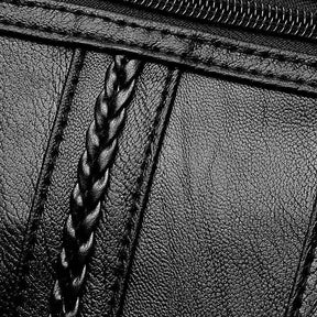 Bolsa feminina multicamadas de couro crossbody