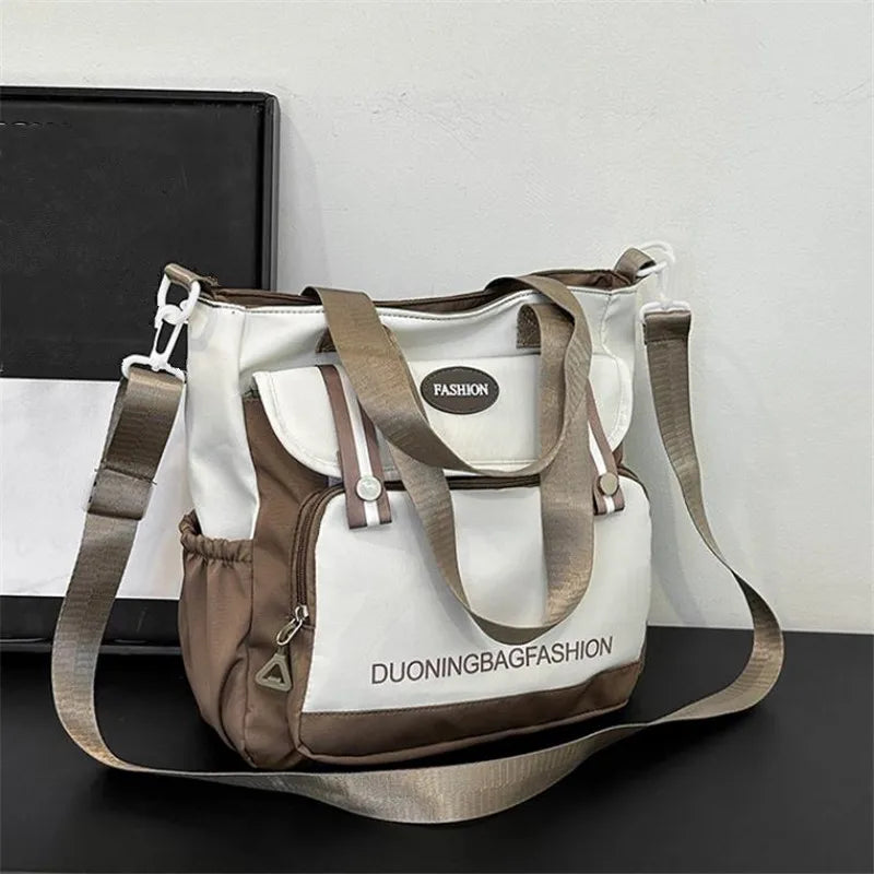 Bolsa tote feminina, bolsa diária de grande capacidade, bolsa de ombro balde de viagem, bolsa mensageiro fashion, bolsa escolar de campus