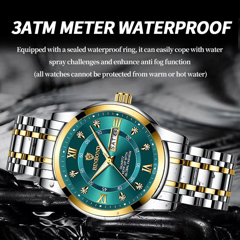 Relógio BINBOND Luxury Quartz Wristwatch