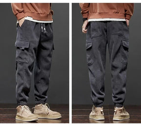 Calça Jogger casual de cintura elástica masculina, harém, correndo, longa, elástica, novo estilo, primavera, outono, com cordão reto