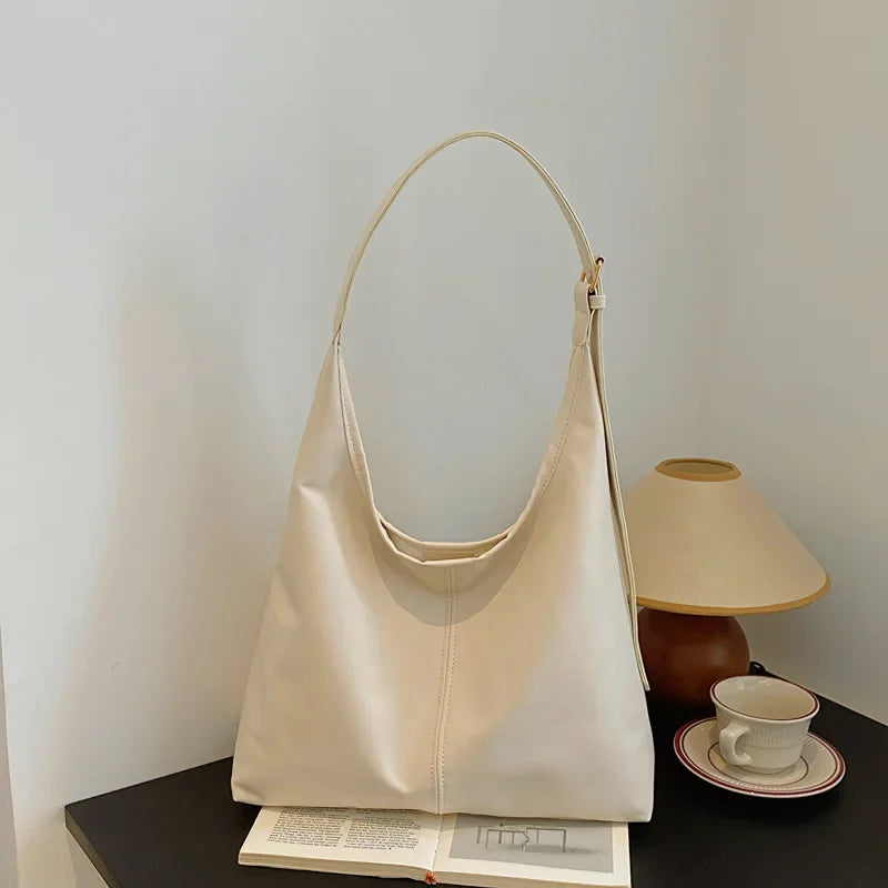 Bolsa de ombro feminina retro simples grande