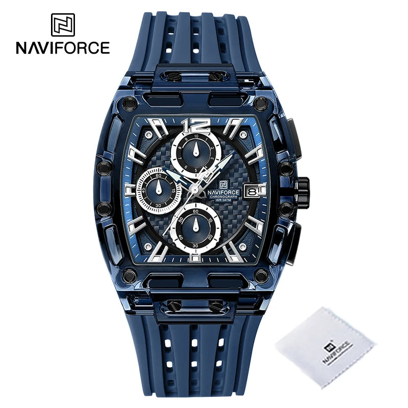 Relógio Naviforce multifuncional de quartzo moda esportes cronógrafo 5atm a prova d'água