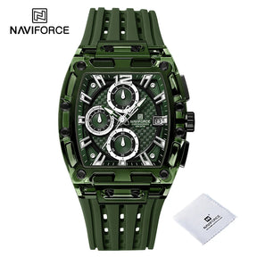 Relógio Naviforce multifuncional de quartzo moda esportes cronógrafo 5atm a prova d'água