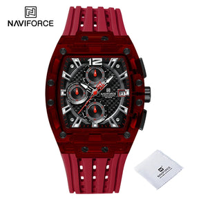 Relógio Naviforce multifuncional de quartzo moda esportes cronógrafo 5atm a prova d'água