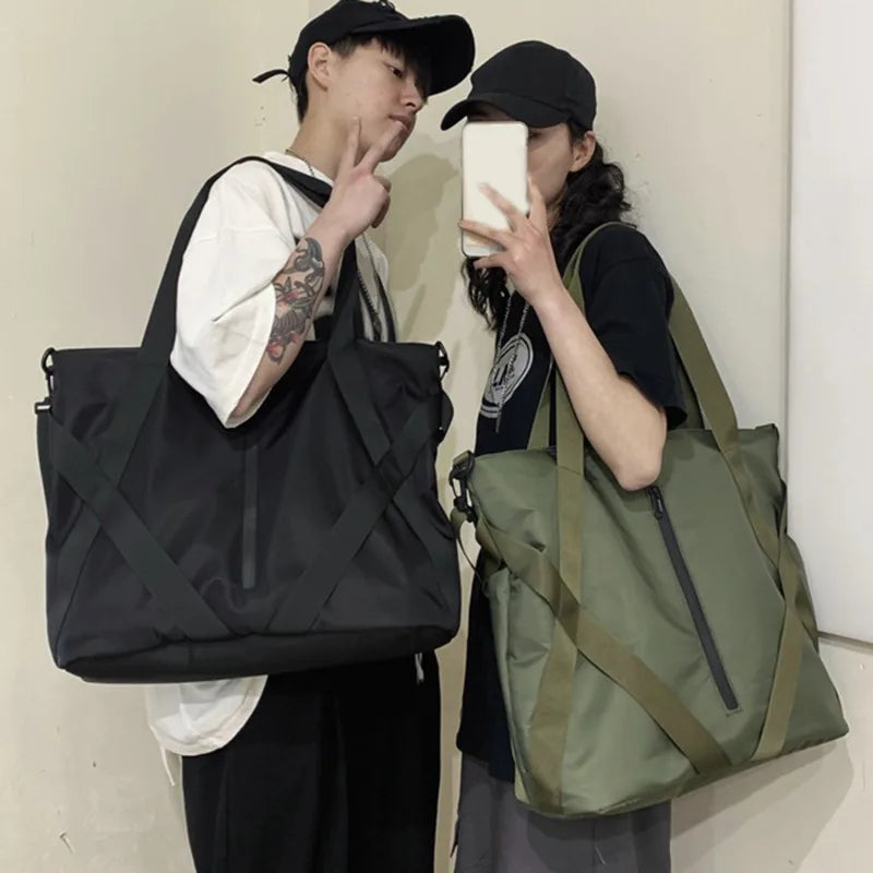 Bolsa tote casual masculina, bolsa grande fashion para homens, grande capacidade, bolsa transversal, adequada para viagem de curta distância, bolsa de ombro nova