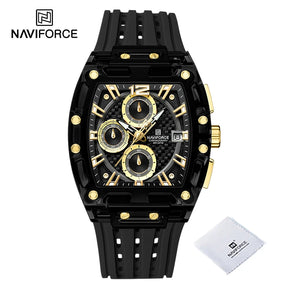 Relógio Naviforce multifuncional de quartzo moda esportes cronógrafo 5atm a prova d'água