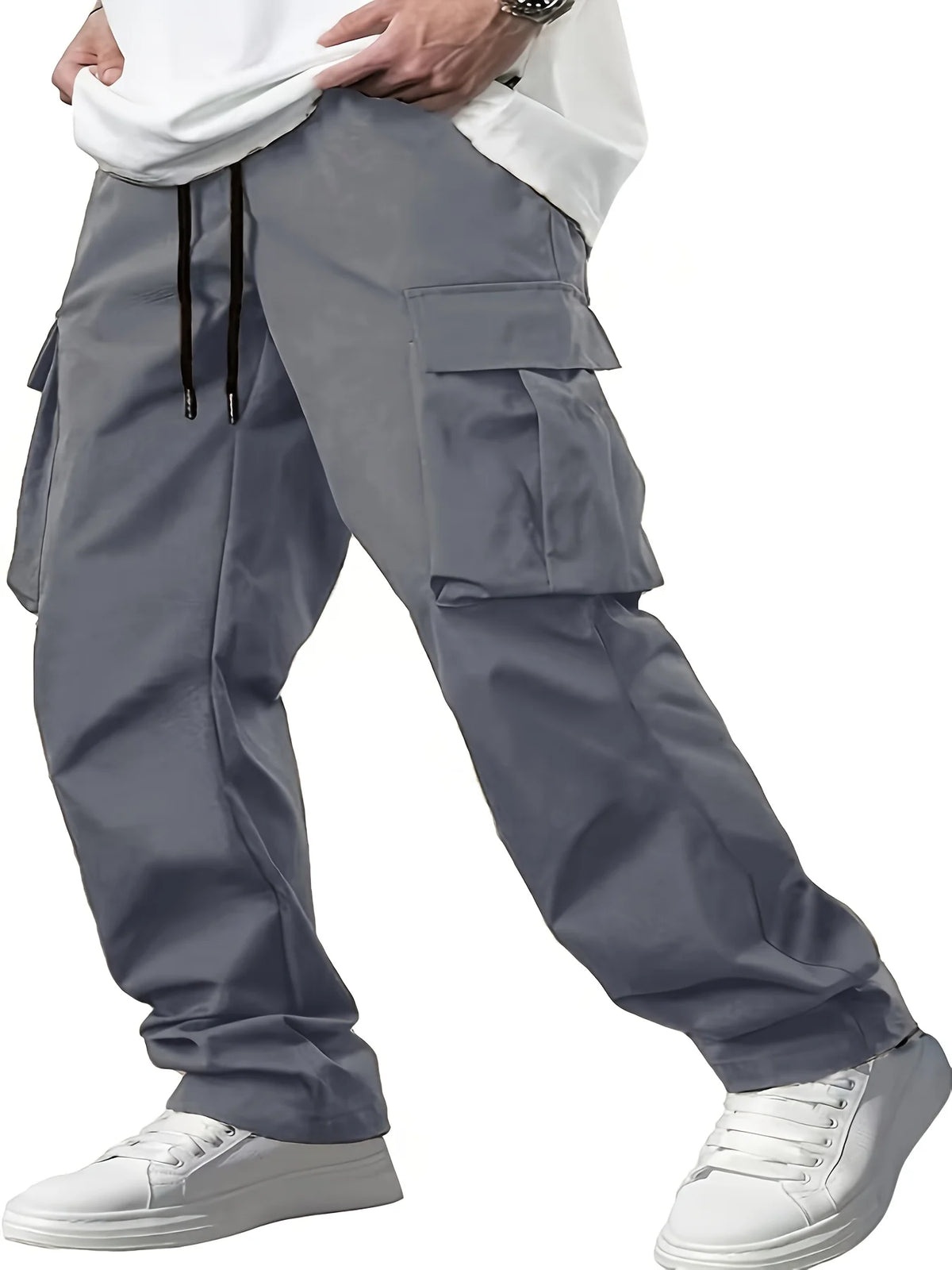 Calça Cargo Acetato Elástico Cintura