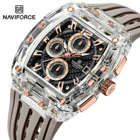 Relógio Naviforce multifuncional de quartzo moda esportes cronógrafo 5atm a prova d'água