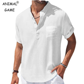 Camisa Social Linho Casual Cotton