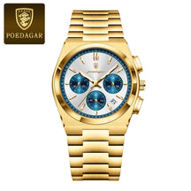 Relógio Poedagar luxo quartzo esporte militar  à prova d'água luminoso aço inoxidável