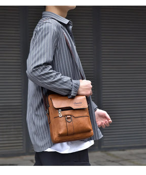 Bolsa crossbody masculina, bolsa de ombro com zíper, bolsa de mão de grande capacidade de couro artificial para homens, bolsa mensageiro
