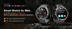Relógio Smartwatch masculino Karchilor, tela de alta definição 1.85, chamada Bluetooth IP68 relógio esportivo fitness à prova d'água, fitness esportivo
