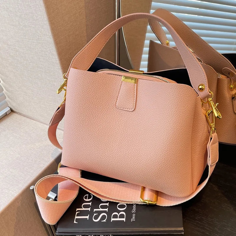 Bolsa moderna, estilo ocidental e sofisticado, versátil no verão, bolsa balde crossbody