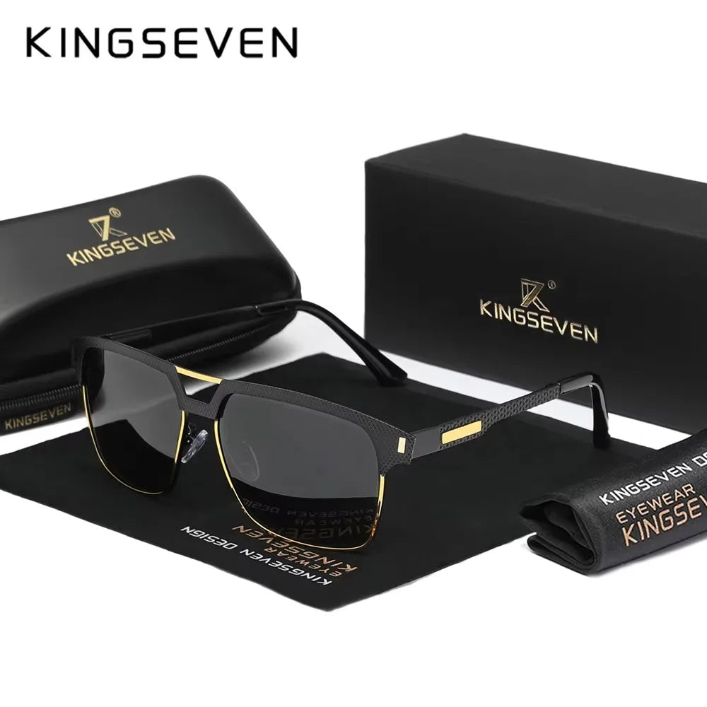 Óculos KINGSEVEN retangulares vintage polarizados de luxo UV400