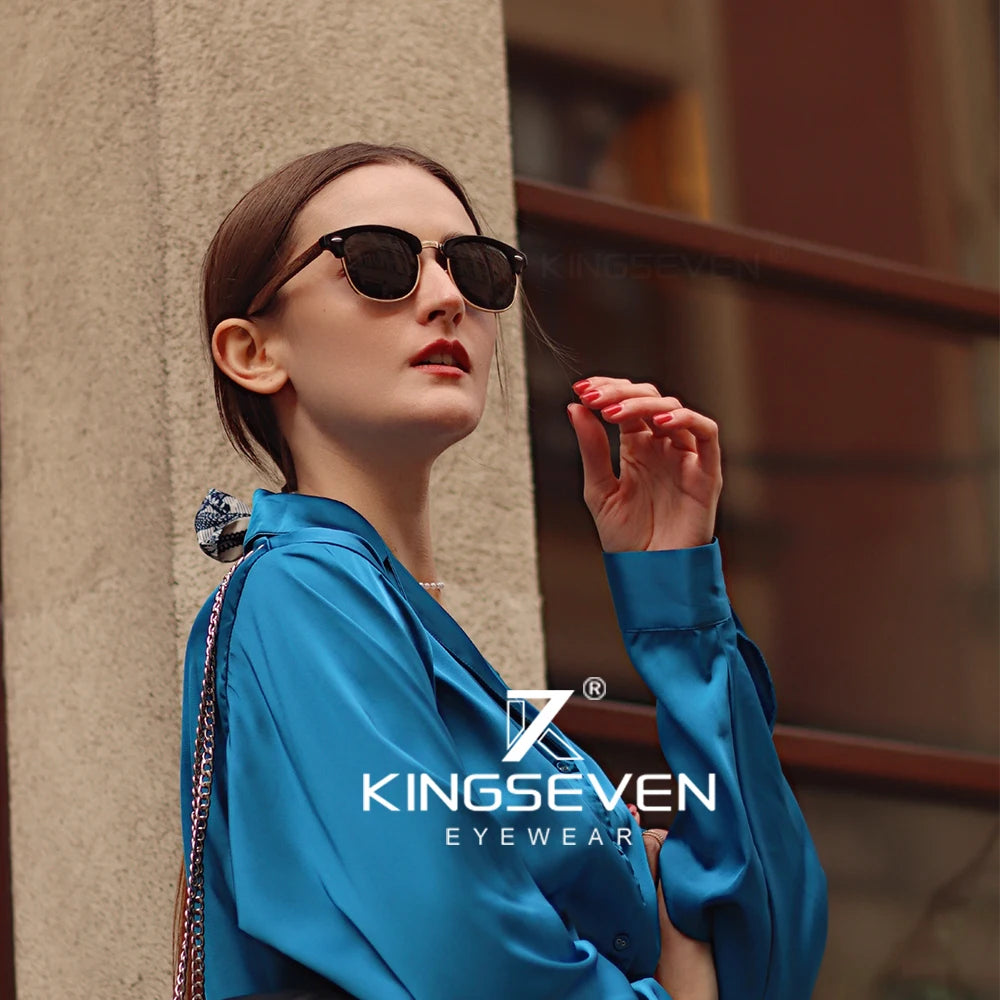 Óculos KINGSEVEN Handmade Madeira Polarizado Proteção UV400