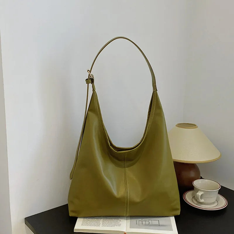Bolsa de ombro feminina retro simples grande