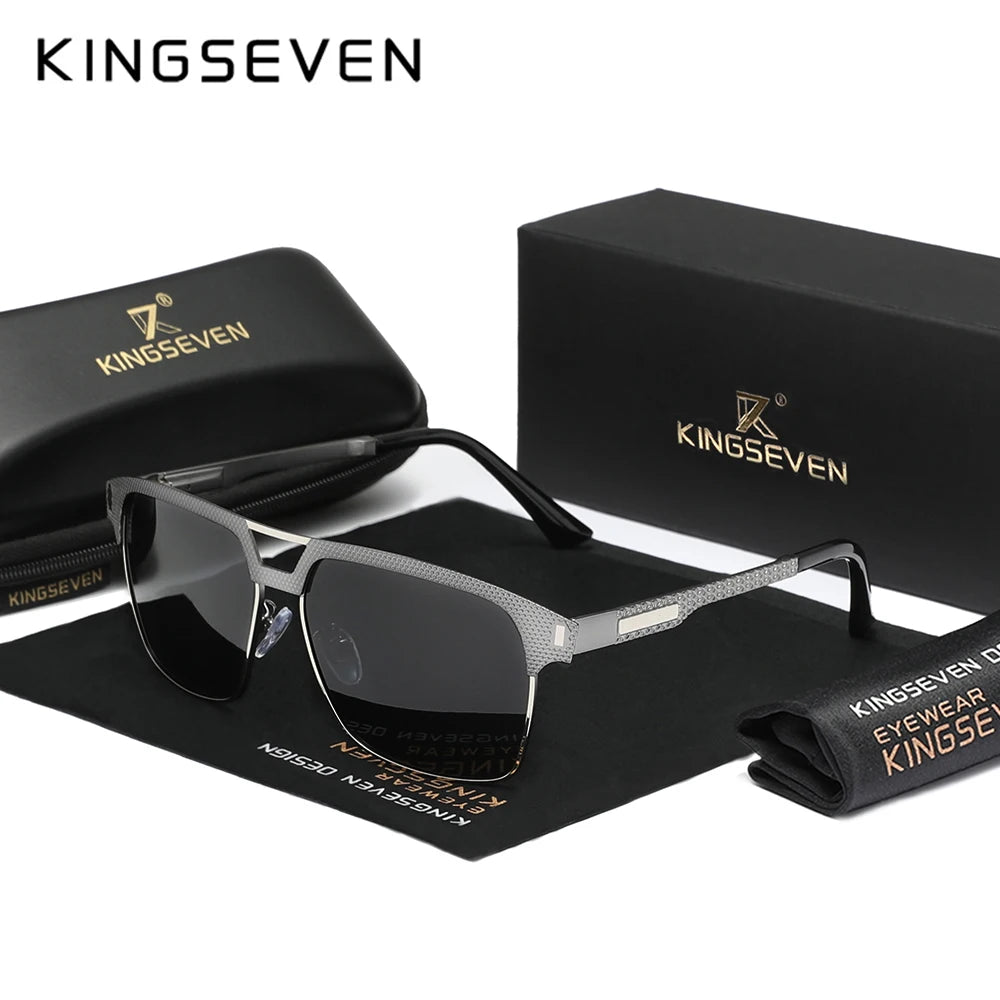 Óculos KINGSEVEN retangulares vintage polarizados de luxo UV400