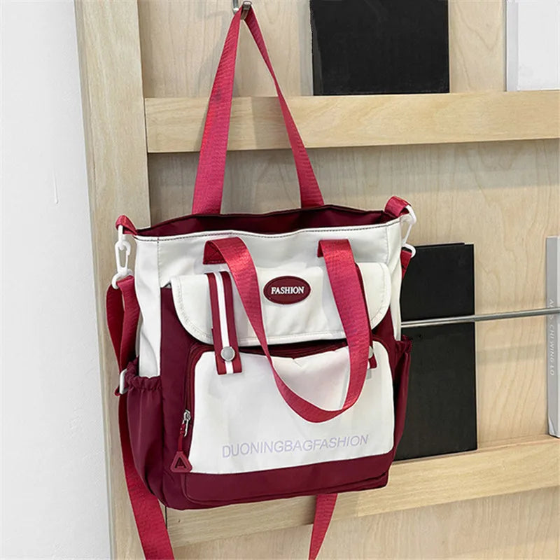 Bolsa tote feminina, bolsa diária de grande capacidade, bolsa de ombro balde de viagem, bolsa mensageiro fashion, bolsa escolar de campus