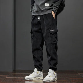 Calça Jogger casual de cintura elástica masculina, harém, correndo, longa, elástica, novo estilo, primavera, outono, com cordão reto