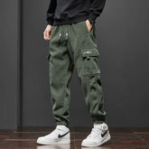 Calça Jogger casual de cintura elástica masculina, harém, correndo, longa, elástica, novo estilo, primavera, outono, com cordão reto