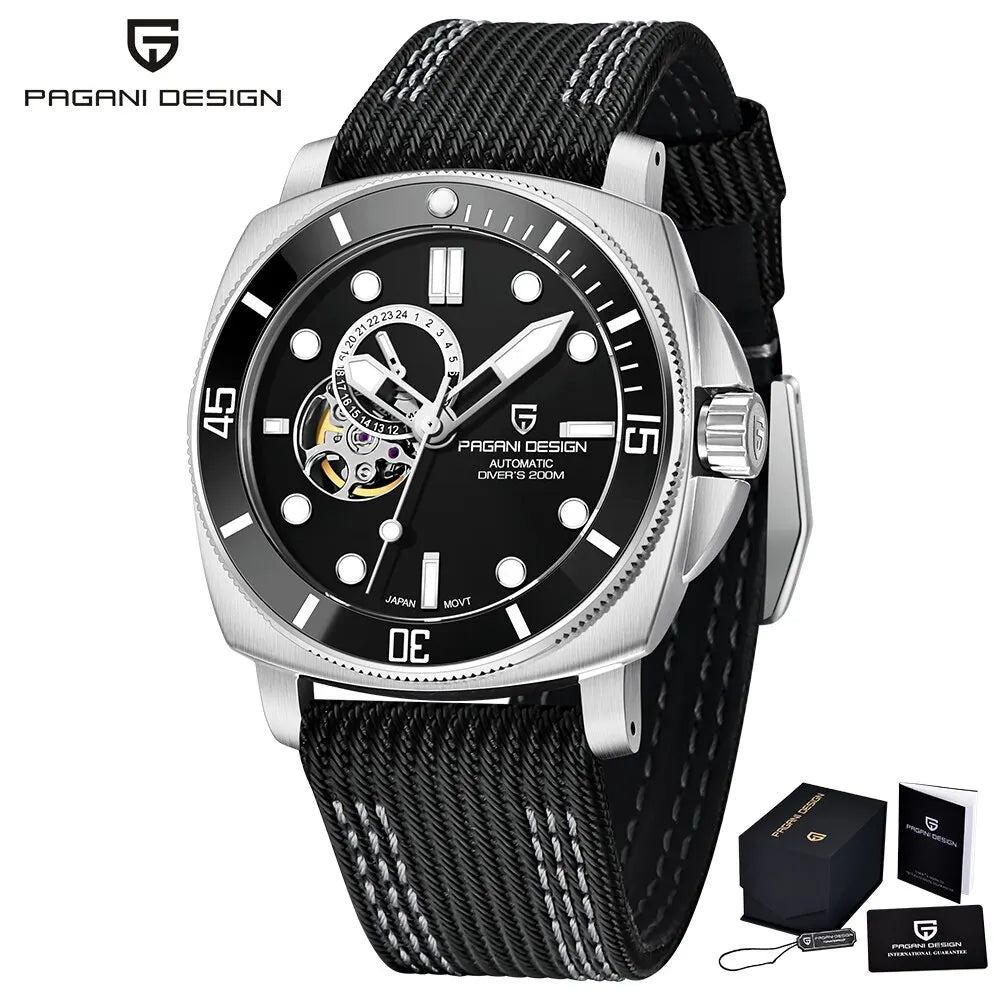 Relógio Pagani  moda safira 200m à prova água automático timecode