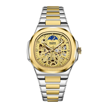 Relógio Tourbillon esqueleto luxo automático  quadrado à prova d'água