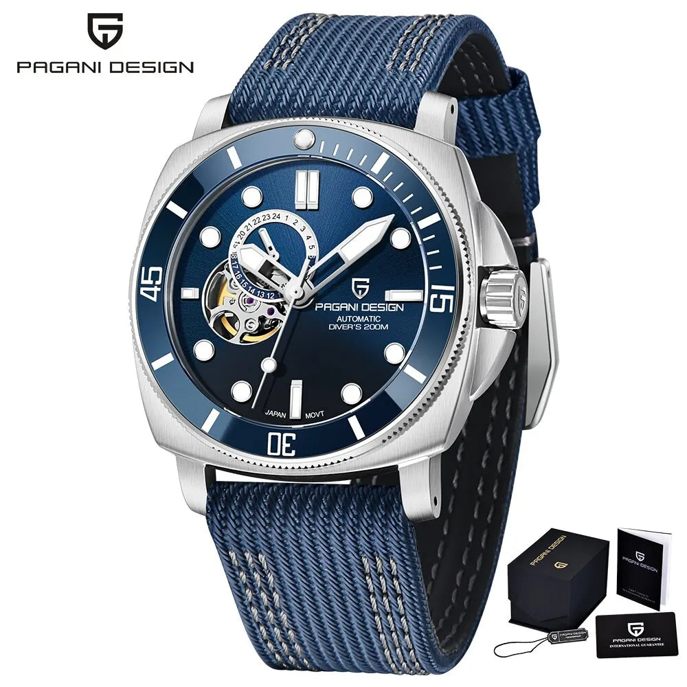 Relógio Pagani  moda safira 200m à prova água automático timecode
