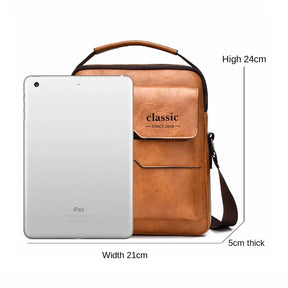 Bolsa crossbody masculina, bolsa de ombro com zíper, bolsa de mão de grande capacidade de couro artificial para homens, bolsa mensageiro