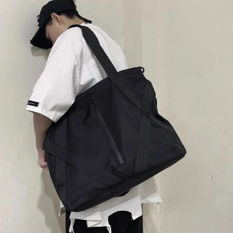 Bolsa tote casual masculina, bolsa grande fashion para homens, grande capacidade, bolsa transversal, adequada para viagem de curta distância, bolsa de ombro nova